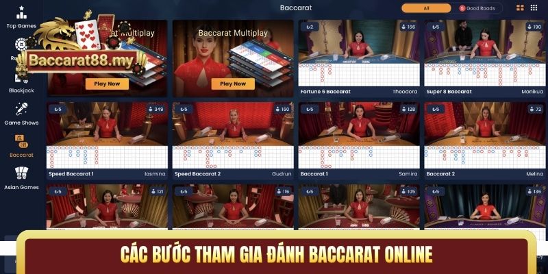 Các bước tham gia đánh Baccarat online